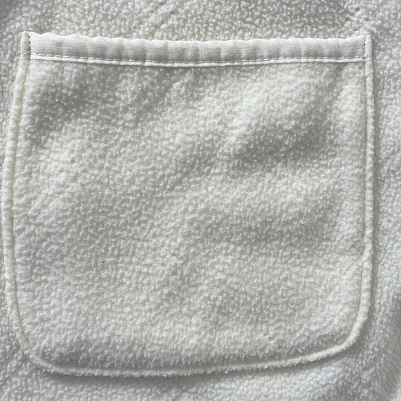 Ivory White Fleece Zip Front Lightweight Cardigan Jacket Blazer - Picture 10 of 13